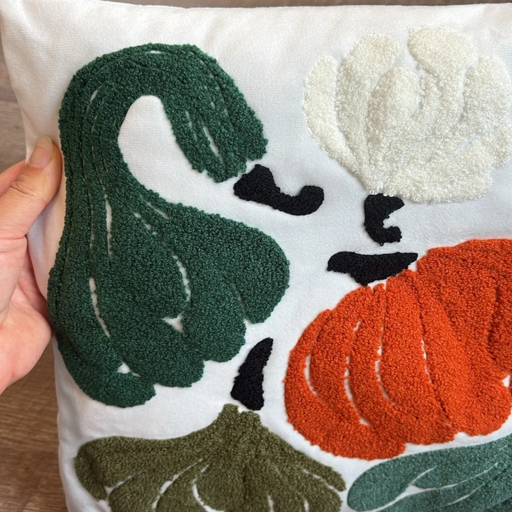 Target Pumpkin Gourd Festive Autumn Throw Pillow Set of 3 Fall Halloween